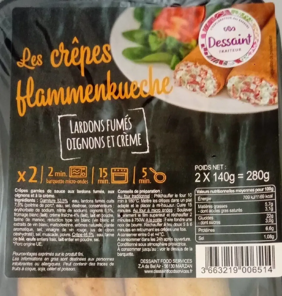 Les crêpes flammenkueche