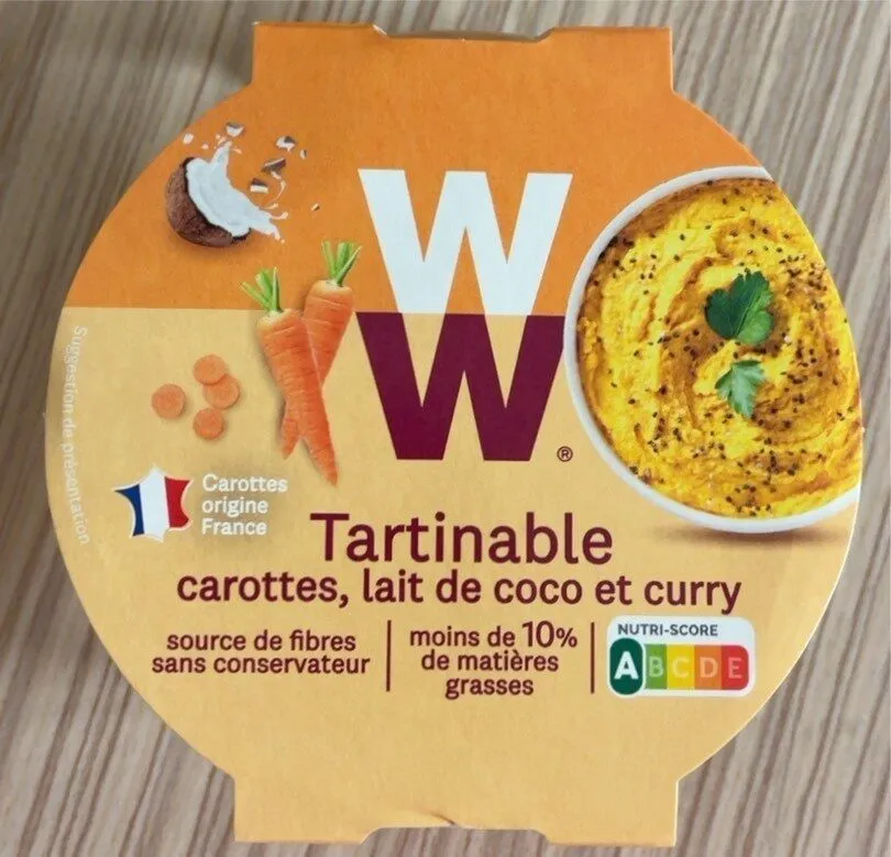 Tartinable carottes, lait de coco et curry