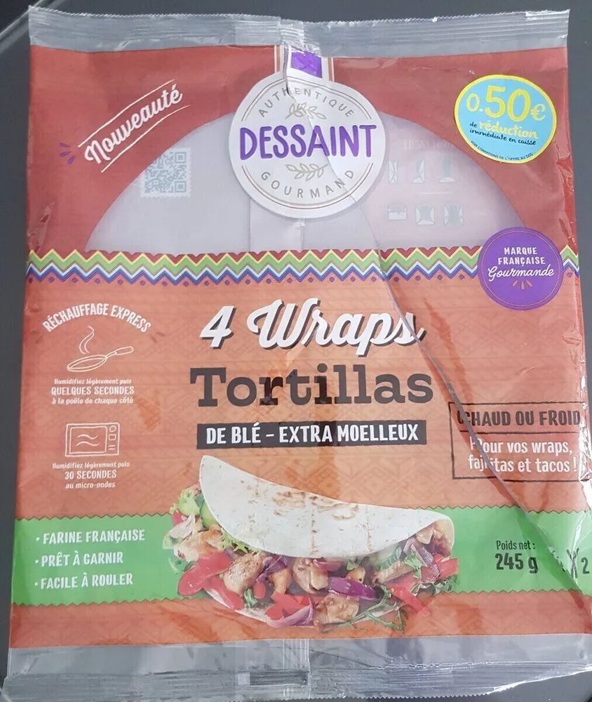 DESSAINT 4 WRAPS TORTILLAS 245G