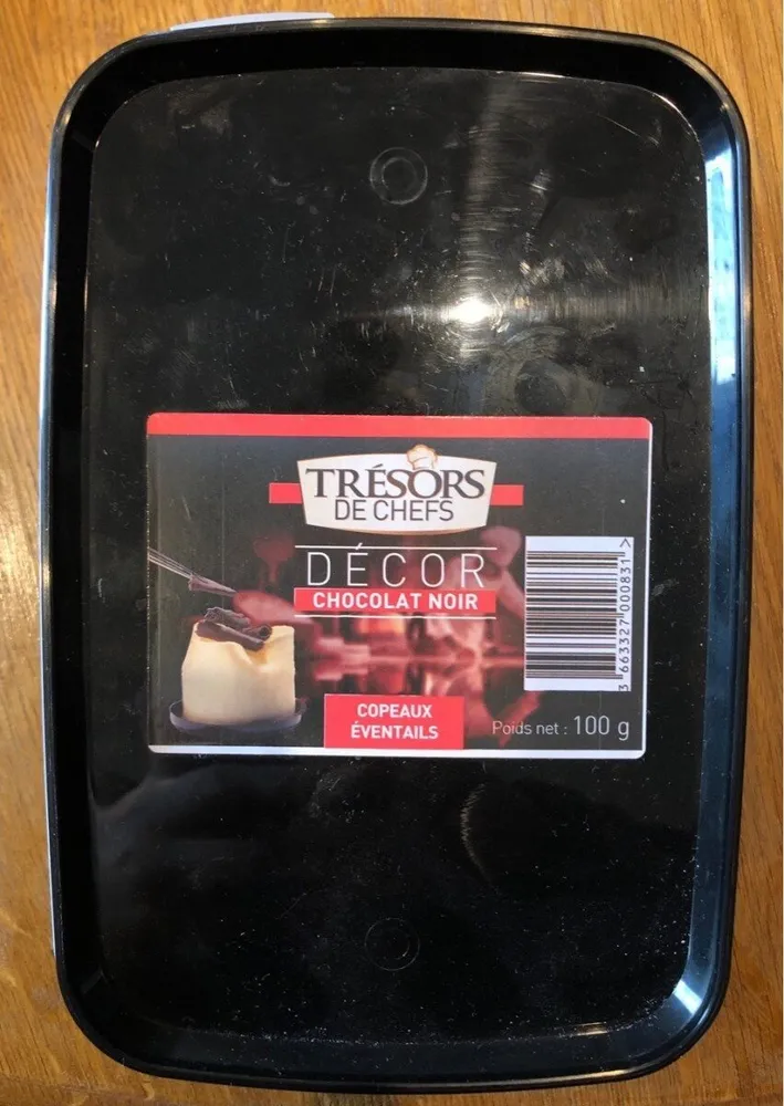 Décor chocolat noir, copeaux éventails