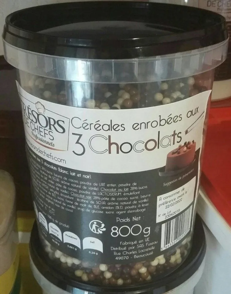 Céréales enrobées aux 3 chocolats
