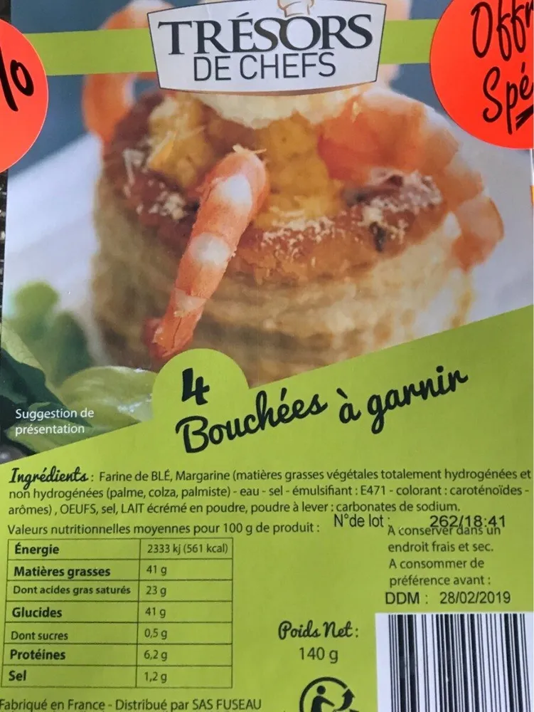 Bouchees a garnir