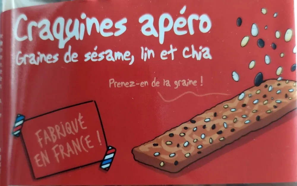 Craquines apero / graines de sésame, lin et chia