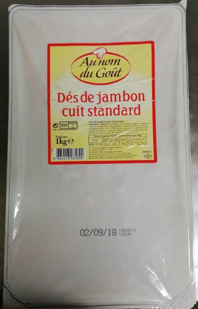 Des de jambon cuit standard