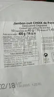 Jambon cuit Choix de paris