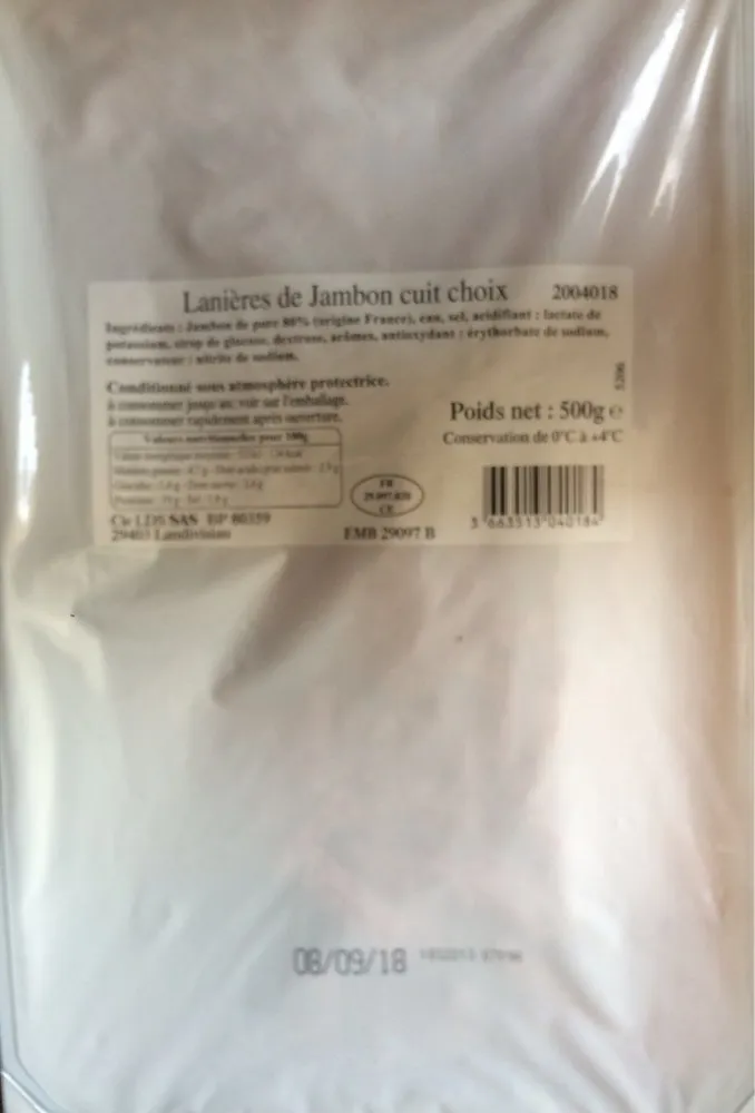 Lanière de jambon cuit choix
