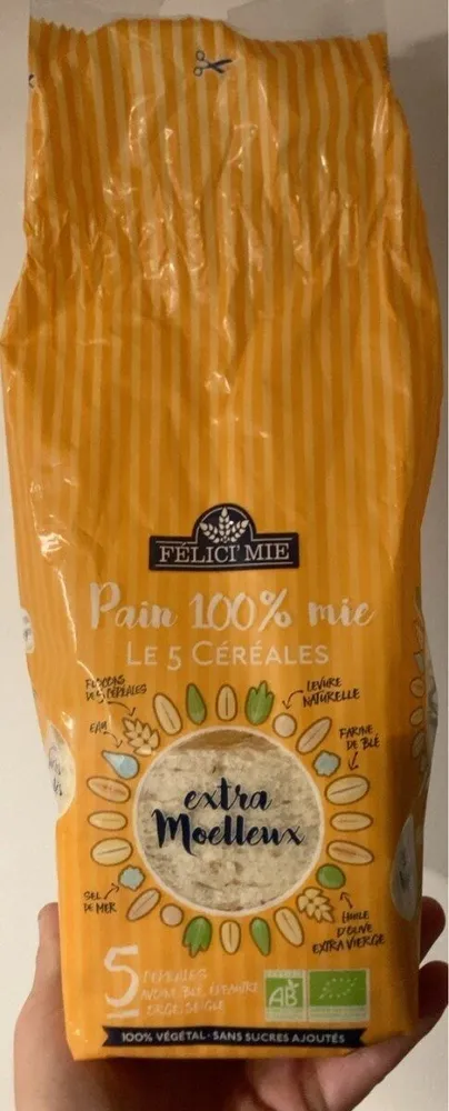 Pain 100% Mie Les 5 céréales