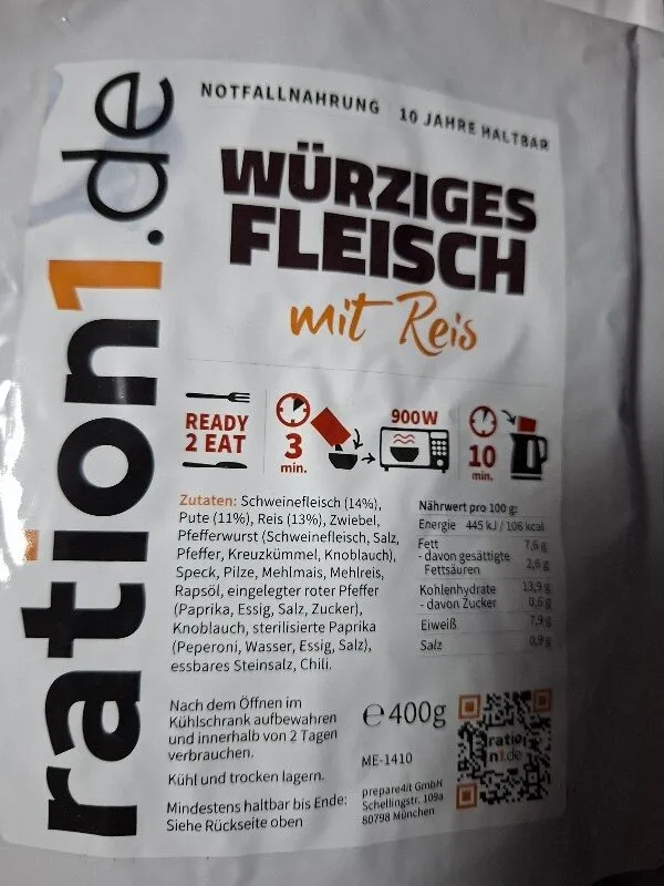 Würziges Fleisch mit Reis