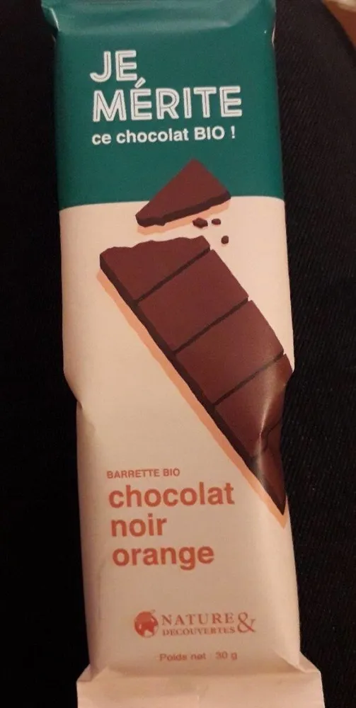 Barrette Bio Chocolat Noir Orange