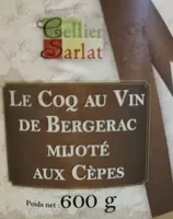 Coq au vin de bergerac mijoté au vin
