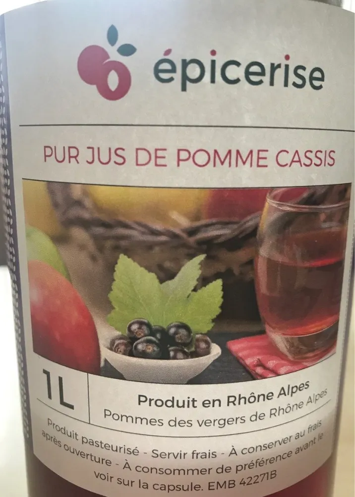 Pur jus de pomme cassis