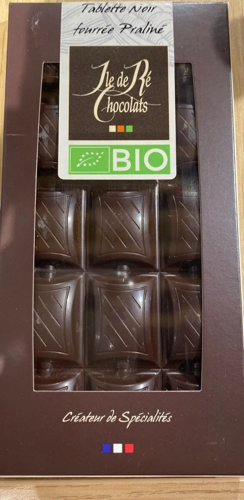Tablette noir fourrée praliné
