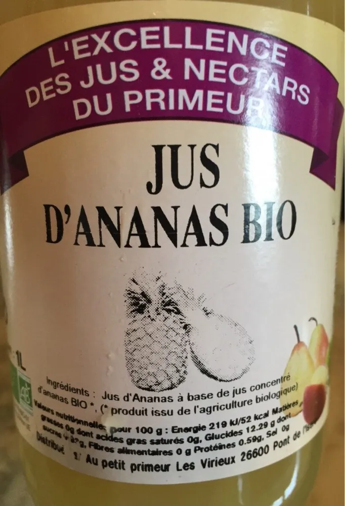 Jus d'ananas bio