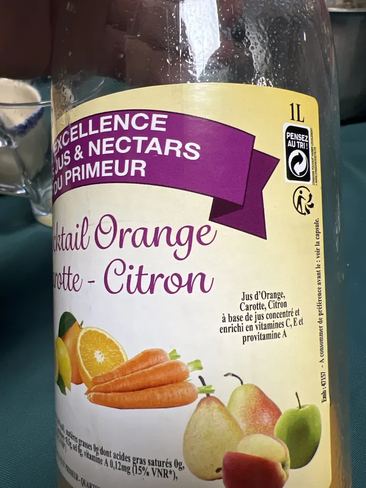 Cocktail orange carotte citron