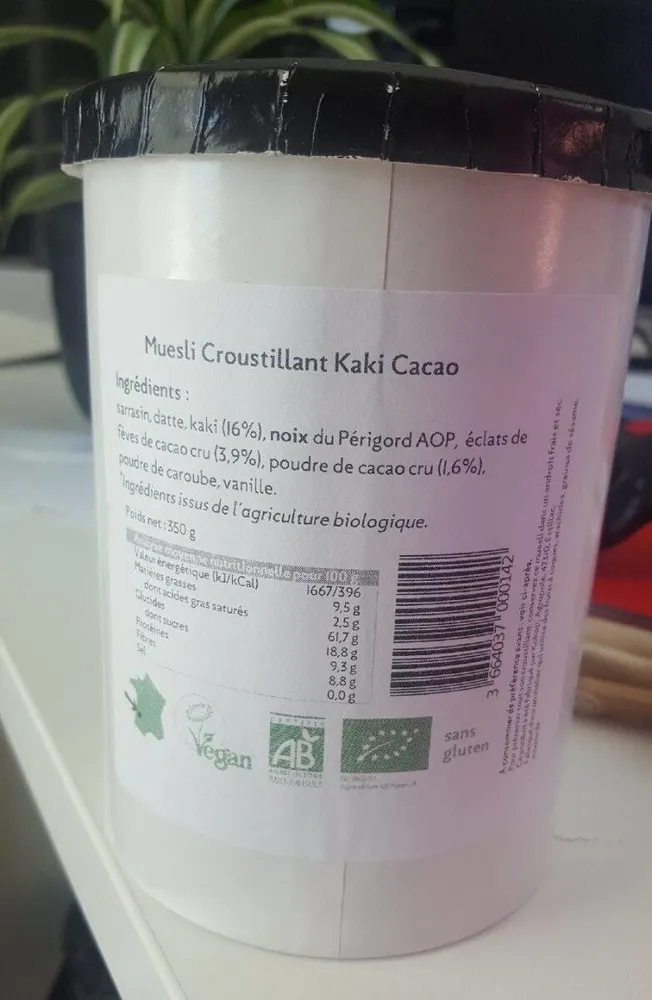 muesli croustillant kaki cacao