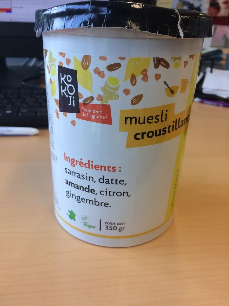 Muesli croustillant sarrasin datte amande citron gingembre