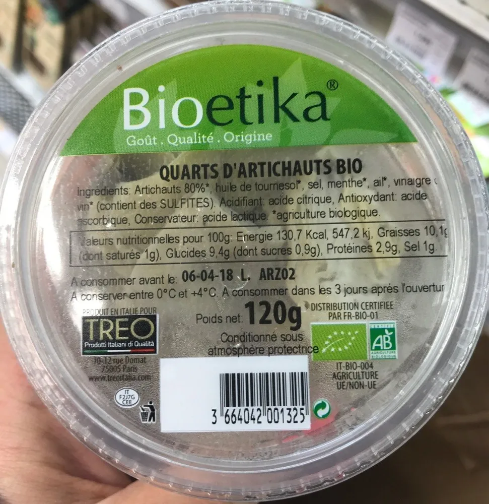 Quarts d'artichauts