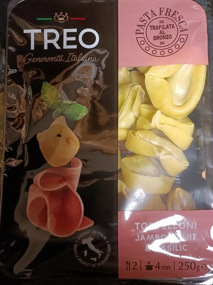 Tortellinis jambon cuit et basilic