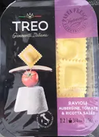 Ravioli aubergine, tomate et ricotta salée