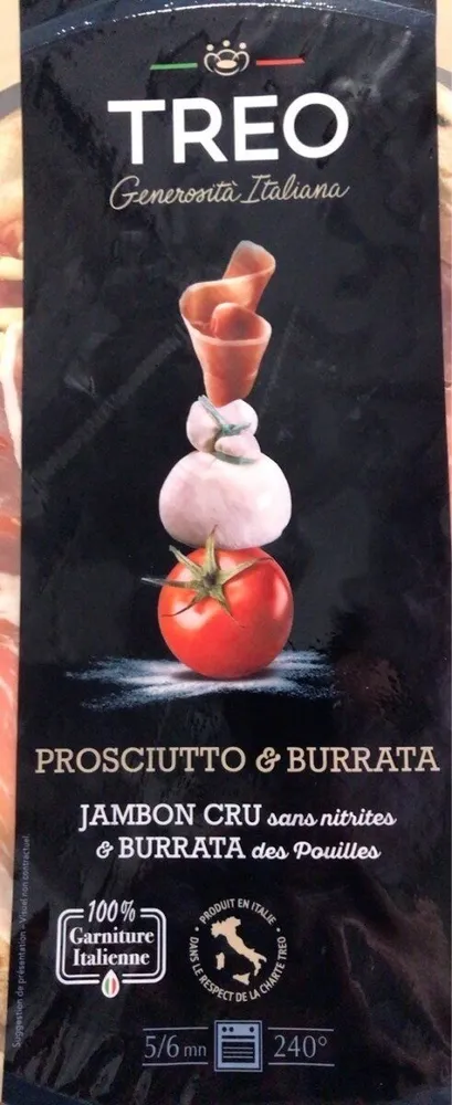Pizza jambon cru et burrata
