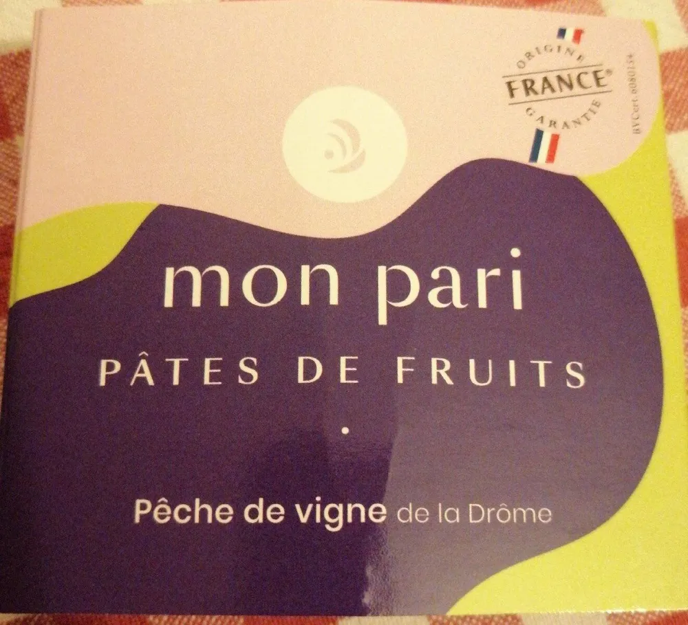 Pâtes de fruit pêche de vigne de la Drôme