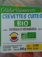 Crevettes cuites Bio