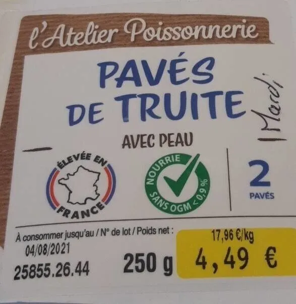 Pavés de Truite avec peau