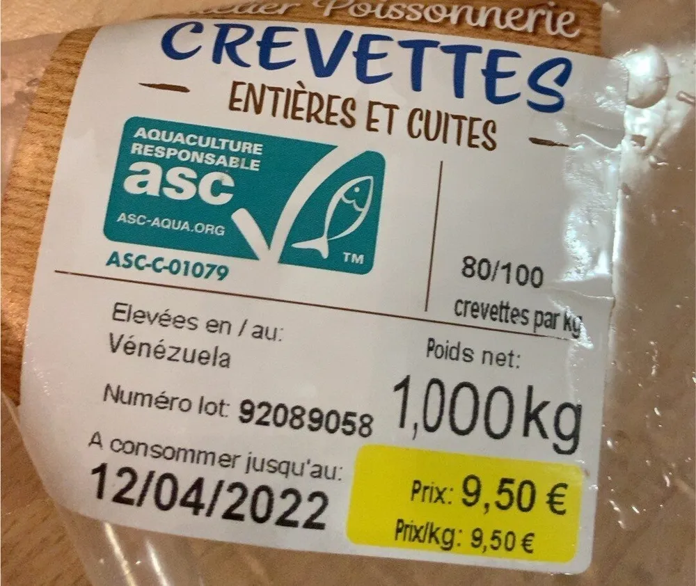 Crevettes d’elevage