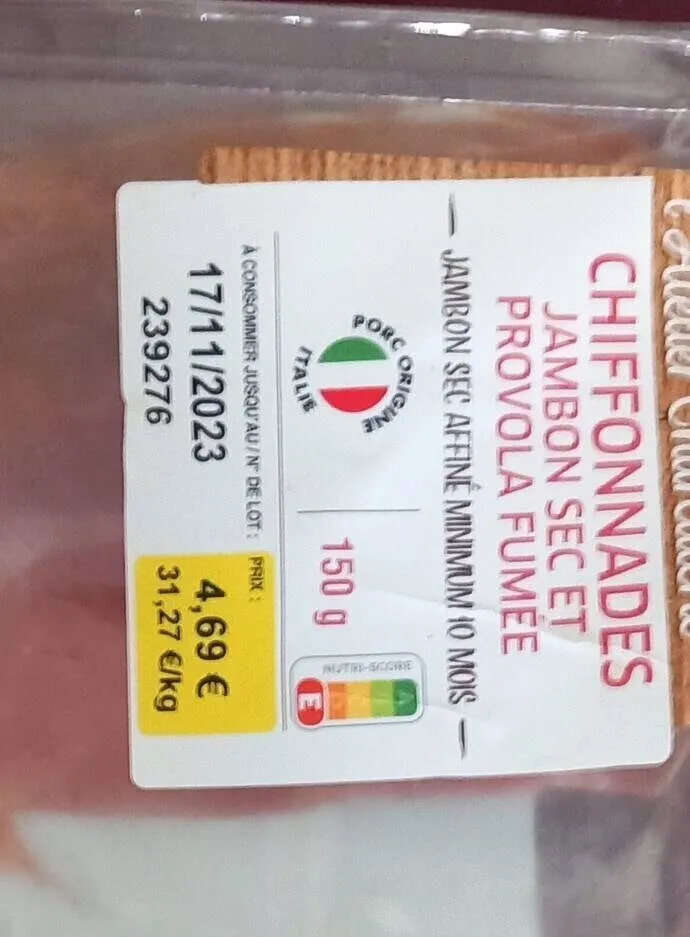 Chiffonnades jambon sec et provola fumée