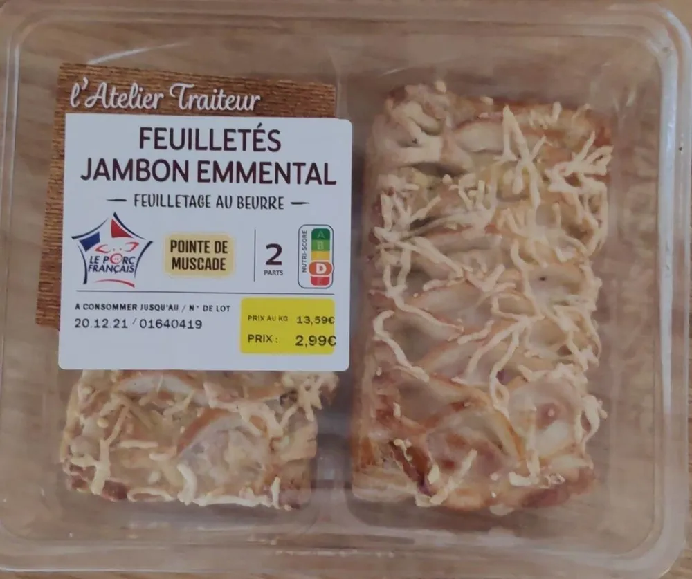 Feuilletés jambon emmetal