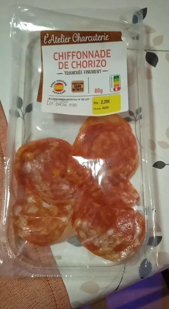 Chorizo en tranches fines