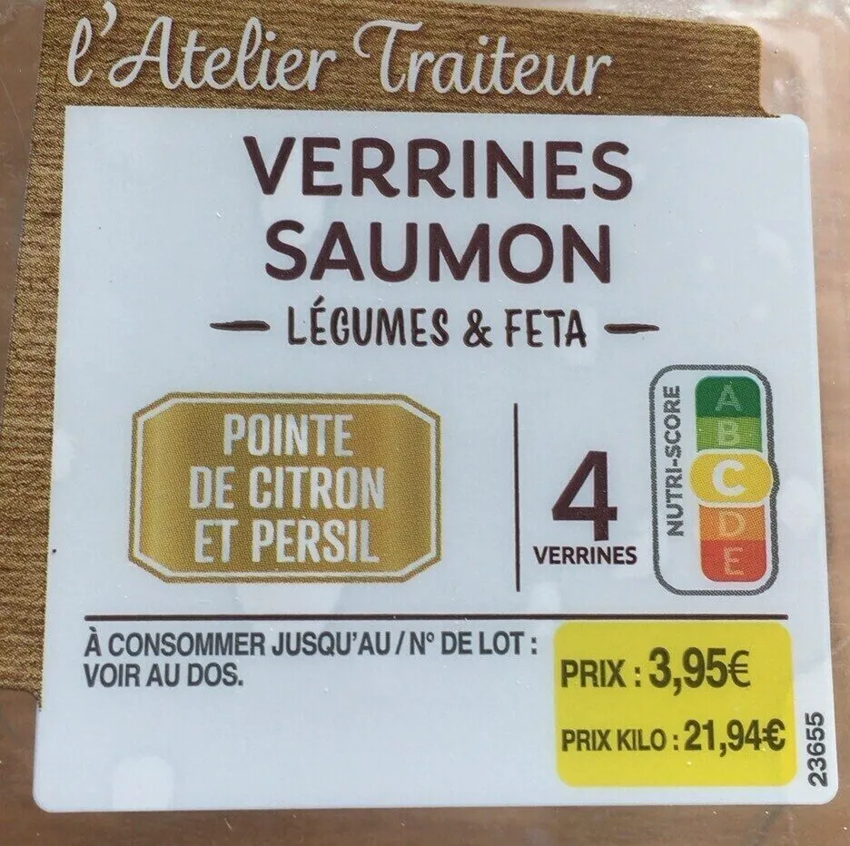 Verrines saumon  légumes feta