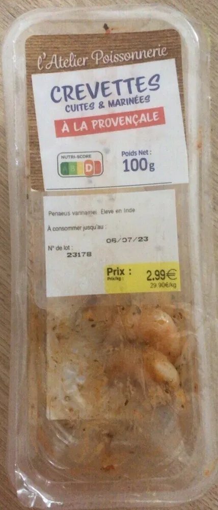 Crevettes cuites & marinées à la provençale