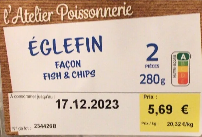 Eglefin facon fish & chips