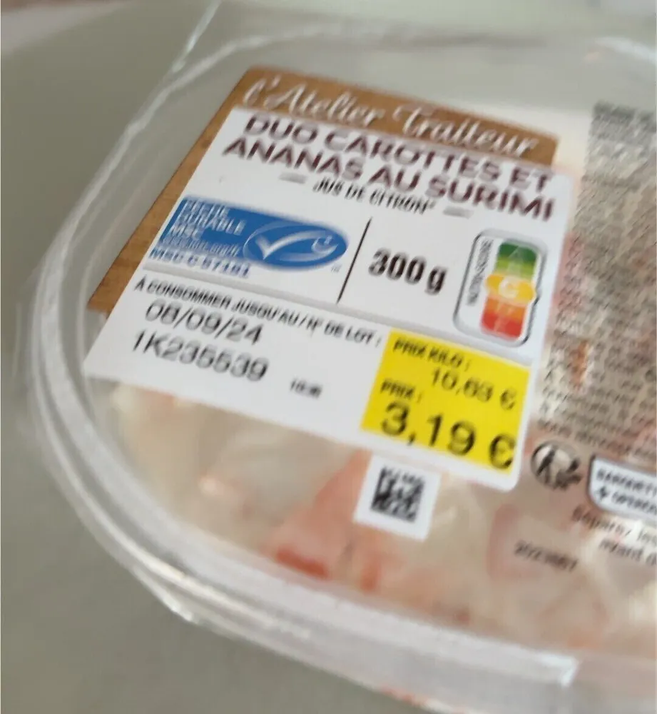 Duo carottes et ananas au surimi - L'atelier Traiteur Leclerc