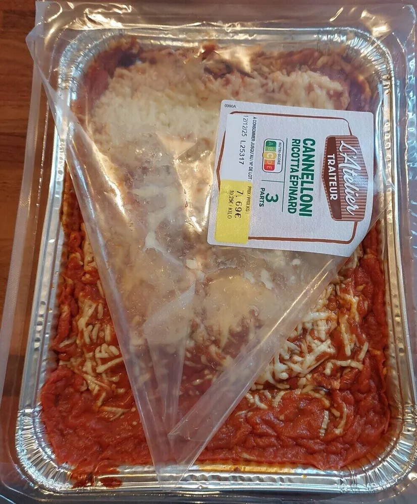 Cannelloni ricotta épinard
