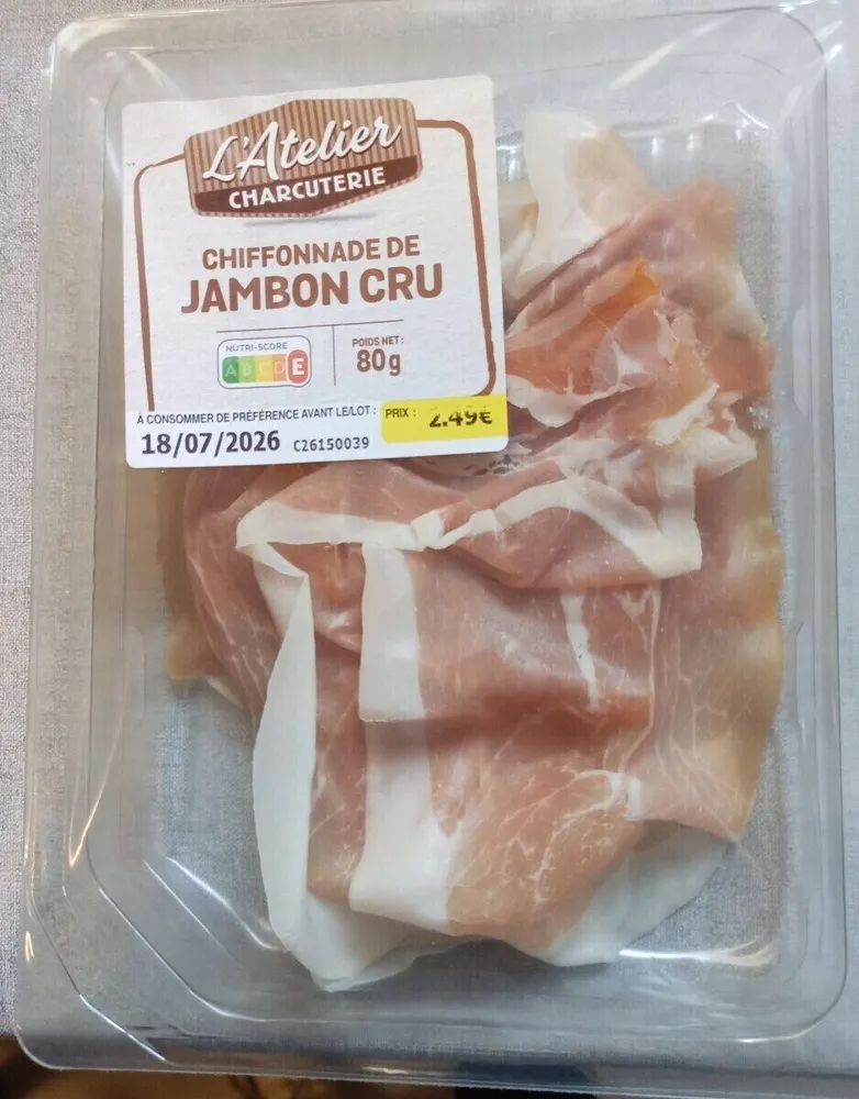 Chiffonnade de jambon cru