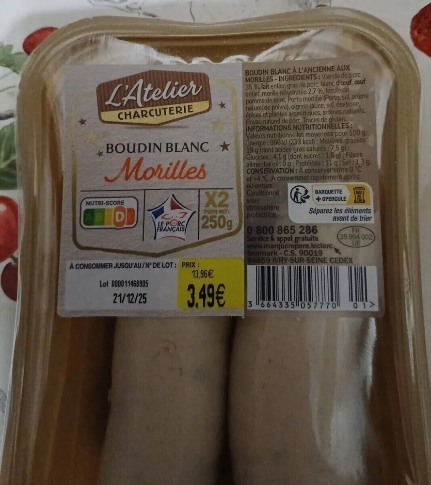 Boudin blanc morilles