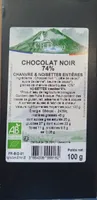 CHOCOLAT NOIR 74 CHANVRE NOISETTES ENTIÈRES
