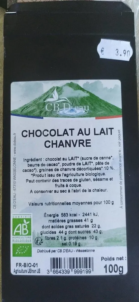 Chocolat lait chanvre
