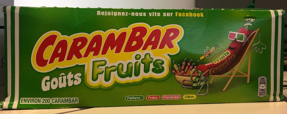 Boite 200 carambars Gout Fruits