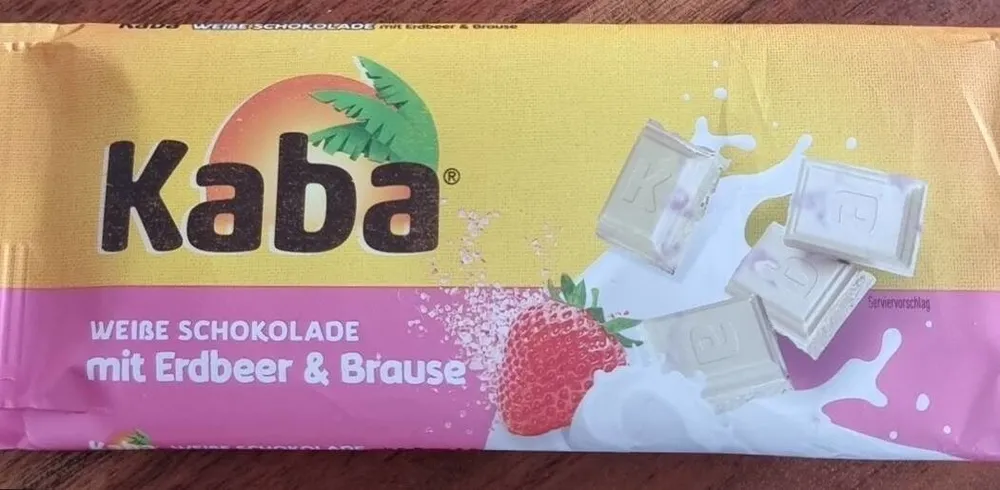 Kaba weiße Schokolade mit Erdbeer und Brause