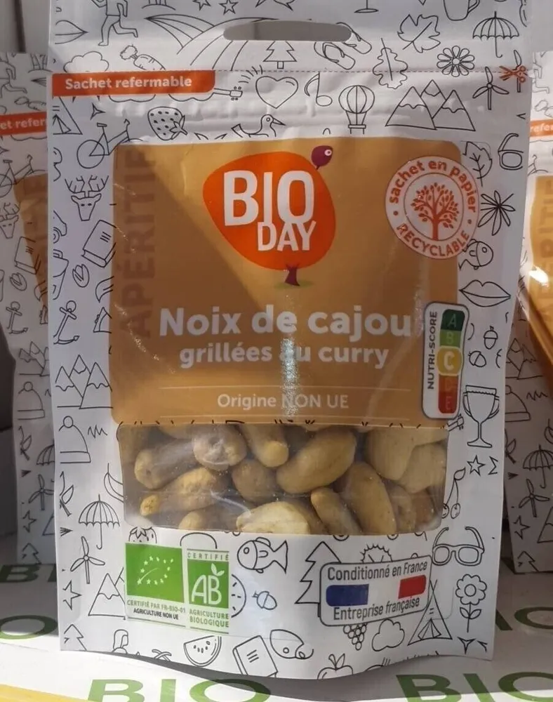 Noix de cajou grillées salées au curry Vietnam BIO sachet