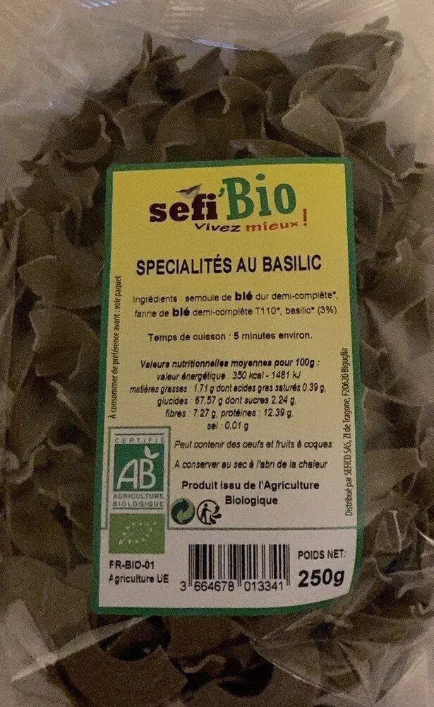 Specialités au basilic