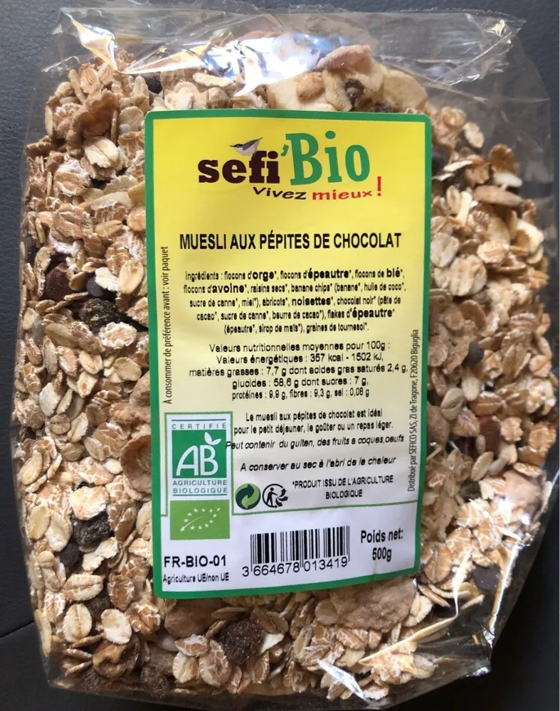 Muesli aux pepitrd de chocolat