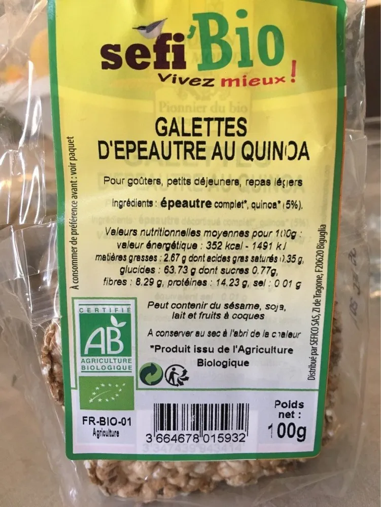 Galettes d'epeautre au quinoa