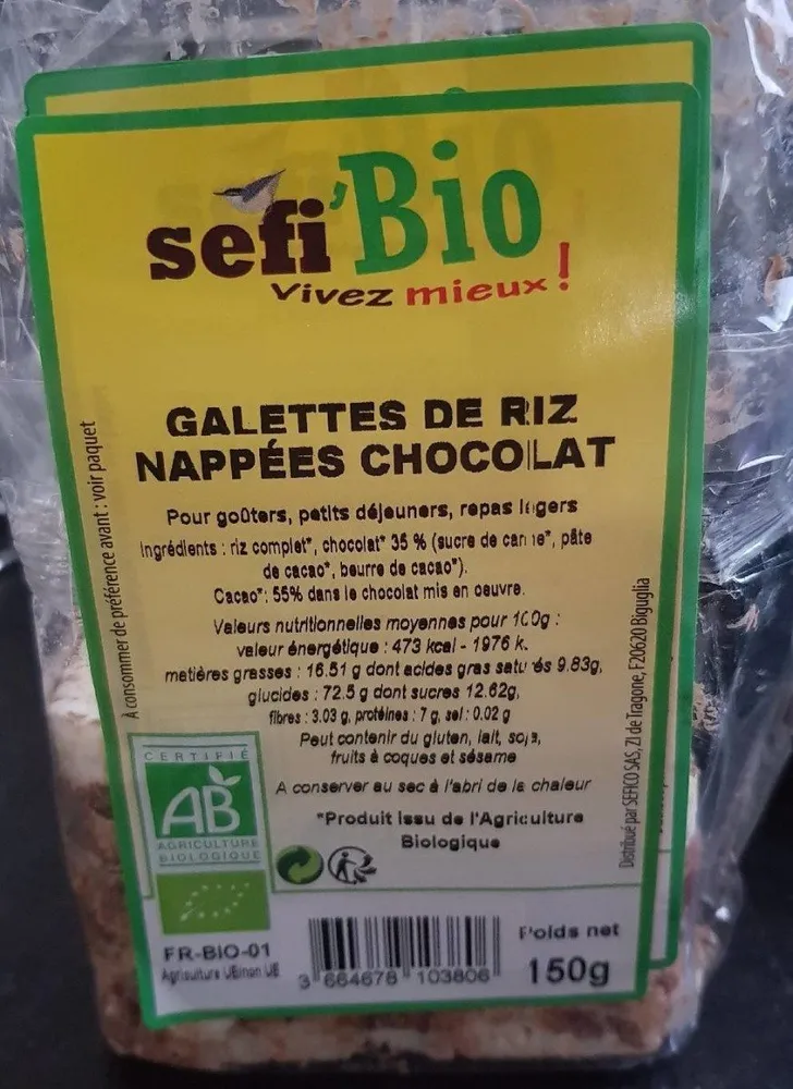 Galettes de riz nappées chocolat