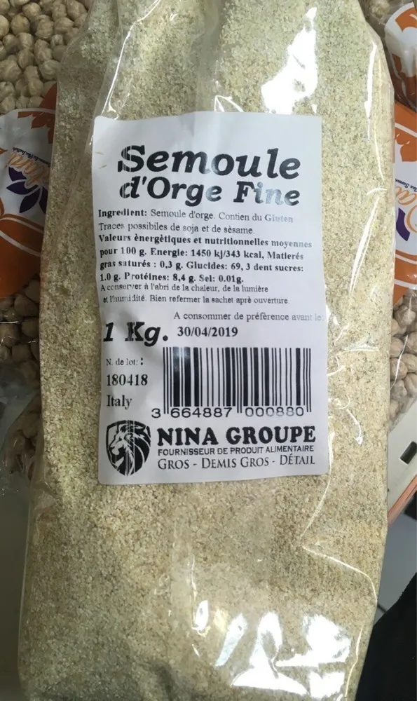 Semoule d'orge fine