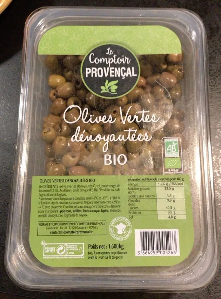 Olives vertes dénoyautérs bio