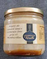 Mijoté de canard sauce crémeuse foie gras et Monbazillac